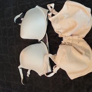 DONNA KARAN GRAY & WACOAL NUDE 36DD BRAS